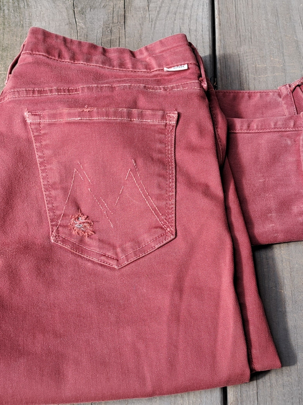 MOTHER Straight-Leg Jeans in Dusty Rose